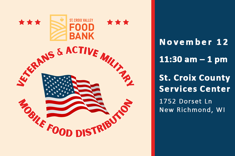 Information about a food distribution event for Veterans. Details available in the post.