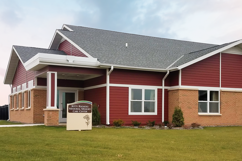 Exterior photo of the Kitty Rhoades Memorial Care Center